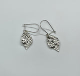 Realistic Sterling Silver Leaf Earrings on Sterling Kidney Ear Wires.