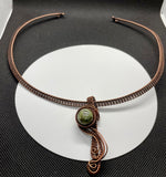 Handwoven Copper Choker Collar Necklace. This choker can be worn by itself or add a pendant of your choice. 