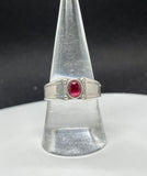 Pink Tourmaline and Sterling Silver Ring. Size 8.  