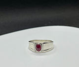 Pink Tourmaline and Sterling Silver Ring. Size 8.  