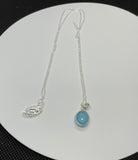 Dainty Blue Chalcedony and Sterling Silver Necklace