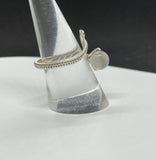 Adjustable Gray Moonstone Ring in Argentium Silver. 