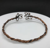 Twisted Copper Bracelet -  8 " adjustable