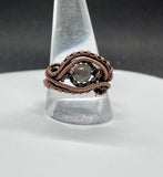 Wire Wrapped Copper and Labradorite Ring - Size 10 1/2