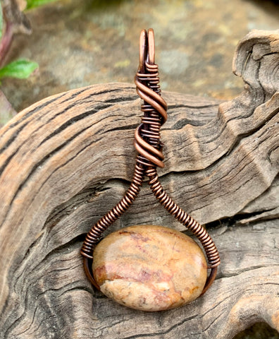 Marble Pendant wrapped in Copper